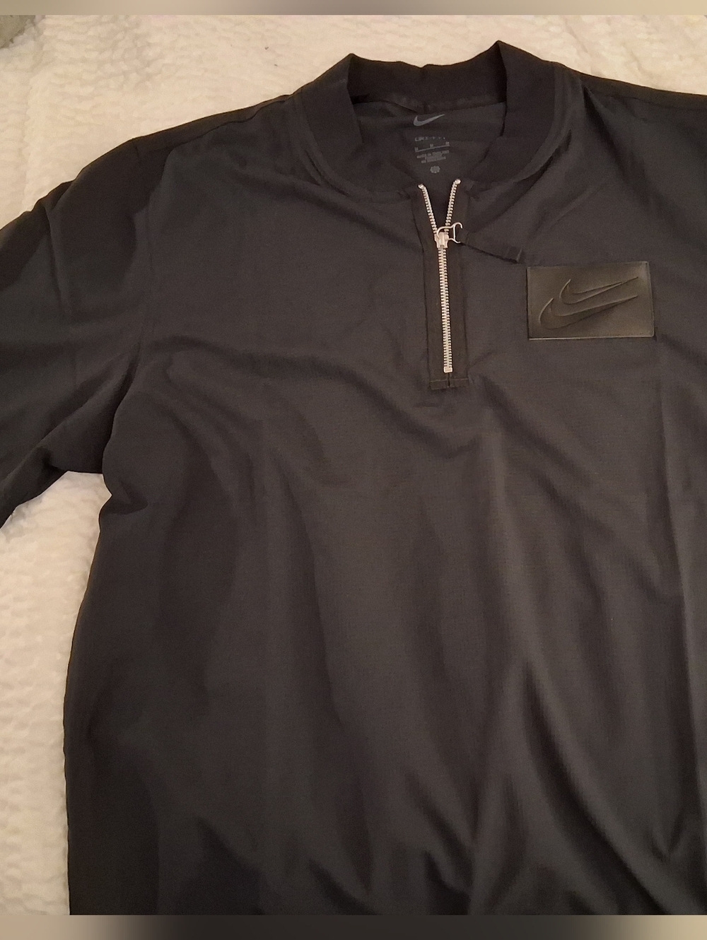Nike KD Black Quarter-Zip Pullover with Raised Swoosh Patch